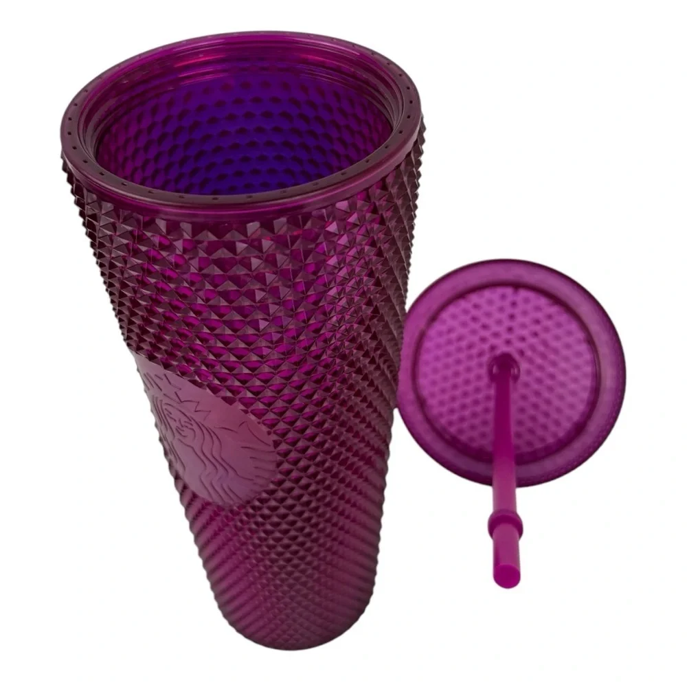 New Starbucks Purple Bling Berry Blast 2022 Cold Cup Studded Venti Tumbler 24oz